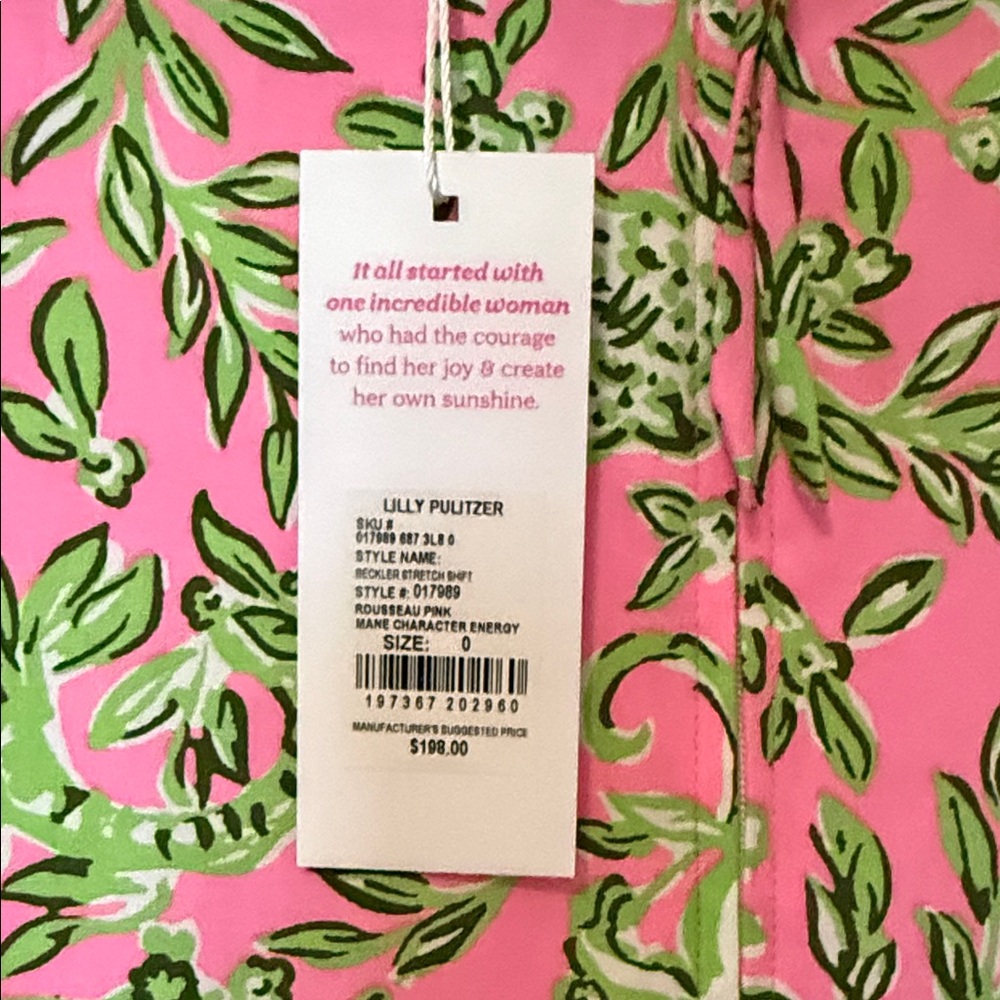Lilly Pulitzer Pink Floral Sheath Dress with White Side Panels - Picture 5 of 5